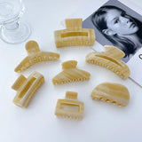 Acetic Acid Acrylic Hair Claw Clips Brown Beige