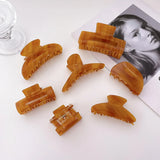 Acetic Acid Acrylic Hair Claw Clips Brown Beige