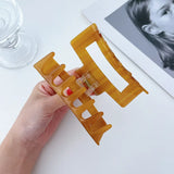Acetic Acid Acrylic Hair Claw Clips Brown Beige