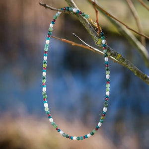 Natural Pearl Seed Jade Beads Choker Necklace for Women