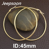 Stainless Steel Round Hoop Earrings 30mm