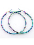 Stainless Steel Round Hoop Earrings 30mm
