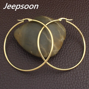Stainless Steel Round Hoop Earrings 30mm