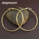 Stainless Steel Round Hoop Earrings 30mm