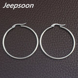 Stainless Steel Round Hoop Earrings 30mm