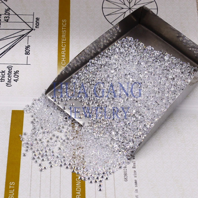 Lab Grown Moissanites 0.8~3.0mm D Round Cut Loose Stone