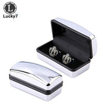 Sliver Plating Cufflinks Men Shirt Cuff Link Case