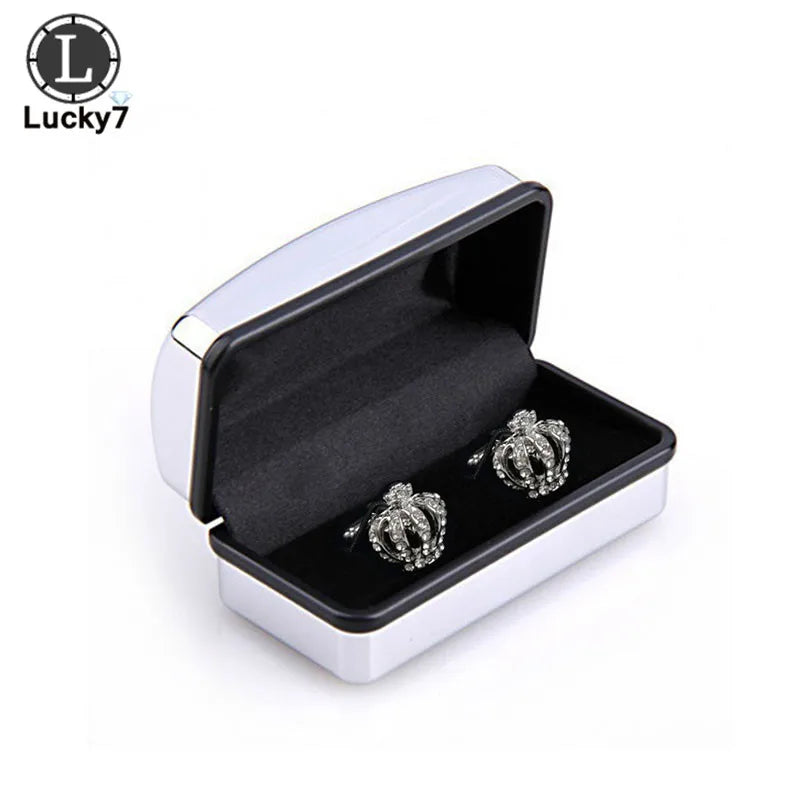 Sliver Plating Cufflinks Men Shirt Cuff Link Case