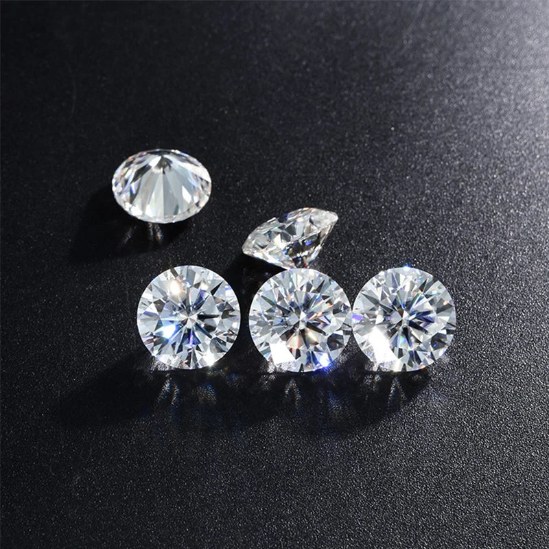 0.8-2.9mm D VVSI Round Cut Moissanite Loose Diamond Gemstone