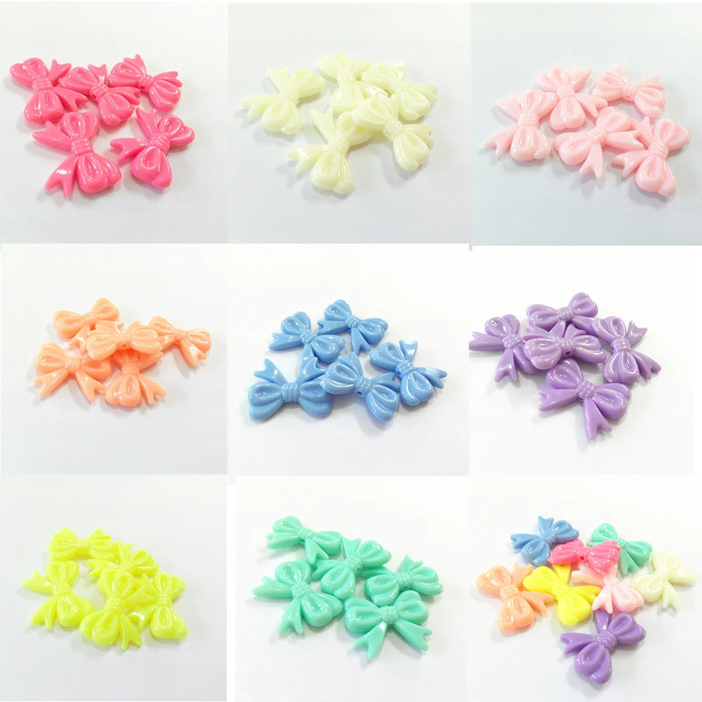 240pcs Pastel Acrylic Bow Beads For Kids Jewelry/DIY