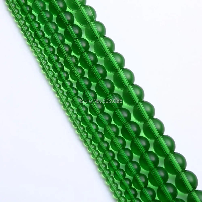Green Glass Beads Natural Stone Round Spacer Beads for Jewelry Making 4-12mm
