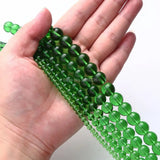 Green Glass Beads Natural Stone Round Spacer Beads for Jewelry Making 4-12mm
