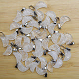 Sodalite Crystal Moon Charms Pendants for DIY Necklace Jewelry 24pcs/lot
