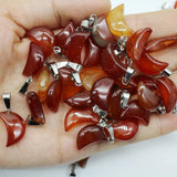 Sodalite Crystal Moon Charms Pendants for DIY Necklace Jewelry 24pcs/lot