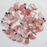 Sodalite Crystal Moon Charms Pendants for DIY Necklace Jewelry 24pcs/lot