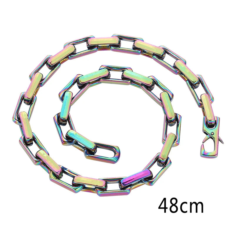 Colorful Men's Cuban Chain Necklace Punk Style Thick Jewelry Gift