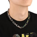 Colorful Men's Cuban Chain Necklace Punk Style Thick Jewelry Gift