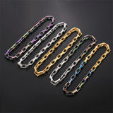 Colorful Men's Cuban Chain Necklace Punk Style Thick Jewelry Gift