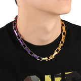 Colorful Men's Cuban Chain Necklace Punk Style Thick Jewelry Gift