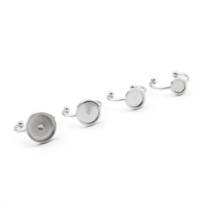 Stainless Steel Open Rings Tray Blanks Base Settings Charms Ring Setting