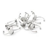 Stainless Steel Open Rings Tray Blanks Base Settings Charms Ring Setting