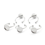 Stainless Steel Open Rings Tray Blanks Base Settings Charms Ring Setting
