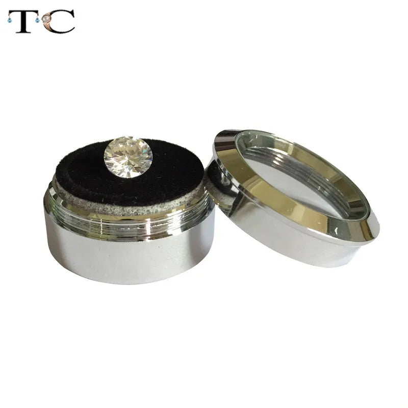 Stainless Steel Round Diamond Display Stone Box 3.4cm