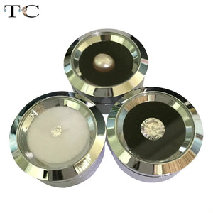 Stainless Steel Round Diamond Display Stone Box 3.4cm