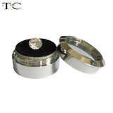 Stainless Steel Round Diamond Display Stone Box 3.4cm