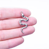 Stainless Steel Snake Charms For Jewelry Making Necklace Earrings 10pcs