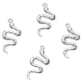 Stainless Steel Snake Charms For Jewelry Making Necklace Earrings 10pcs