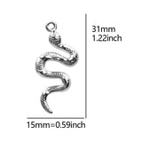 Stainless Steel Snake Charms For Jewelry Making Necklace Earrings 10pcs