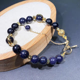 Starry Sand Stone Bracelet Round Bead Crystal Adjustable Bracelets