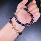 Starry Sand Stone Bracelet Round Bead Crystal Adjustable Bracelets