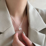 Sterling Silver Bowknot Necklace Charm Birthday Party Jewelry