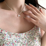 Sterling Silver Bowknot Necklace Charm Birthday Party Jewelry