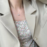 Sterling Silver Bowknot Necklace Charm Birthday Party Jewelry