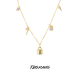 Sterling Silver Love Locks Geometric Necklace