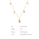 Sterling Silver Love Locks Geometric Necklace
