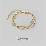 Minimalistic Sterling Silver Bracelet with Three Layers Snake Bones