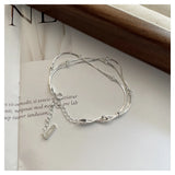 Minimalistic Sterling Silver Bracelet with Three Layers Snake Bones