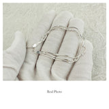 Minimalistic Sterling Silver Bracelet with Three Layers Snake Bones