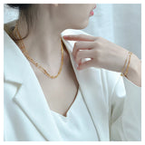 Minimalistic Sterling Silver Bracelet with Three Layers Snake Bones