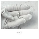 Moon Shape Sterling Silver Necklace for Women