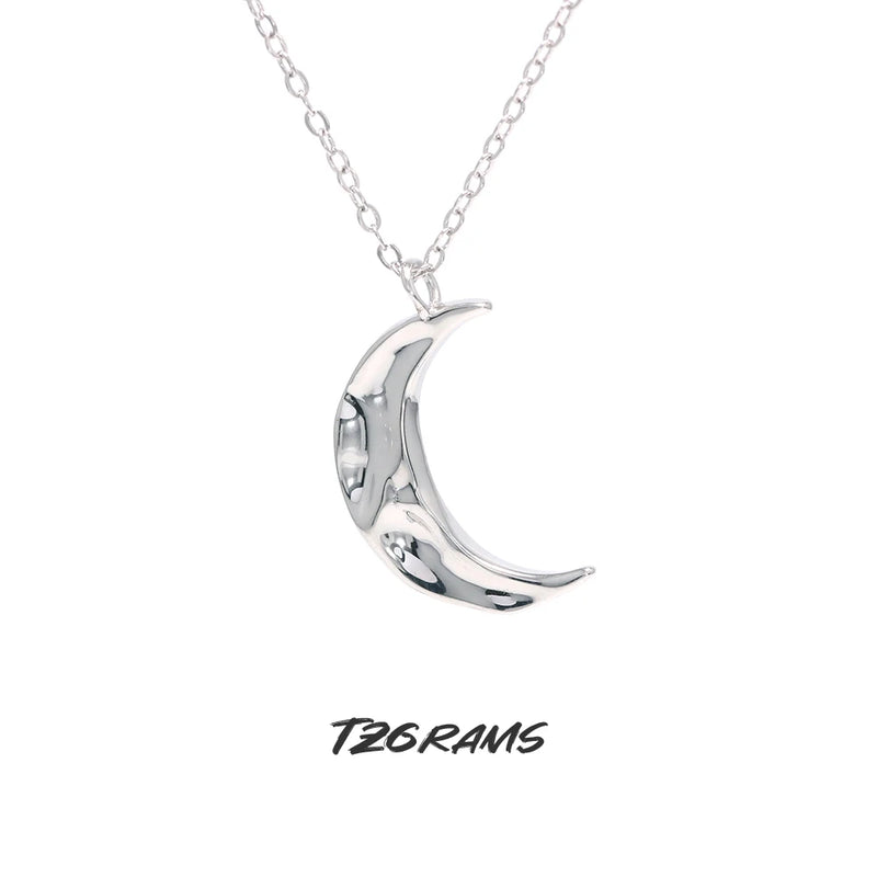Moon Shape Sterling Silver Necklace for Women