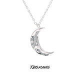 Moon Shape Sterling Silver Necklace for Women