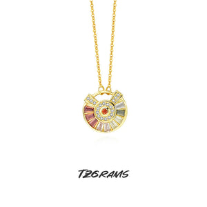 Sterling Silver Devil?s Eye Necklace with Zircon
