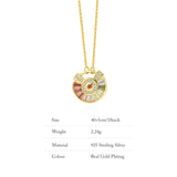 Sterling Silver Devil?s Eye Necklace with Zircon
