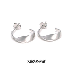 Silver Plated Wave Twist Earrings for Women