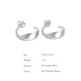 Silver Plated Wave Twist Earrings for Women